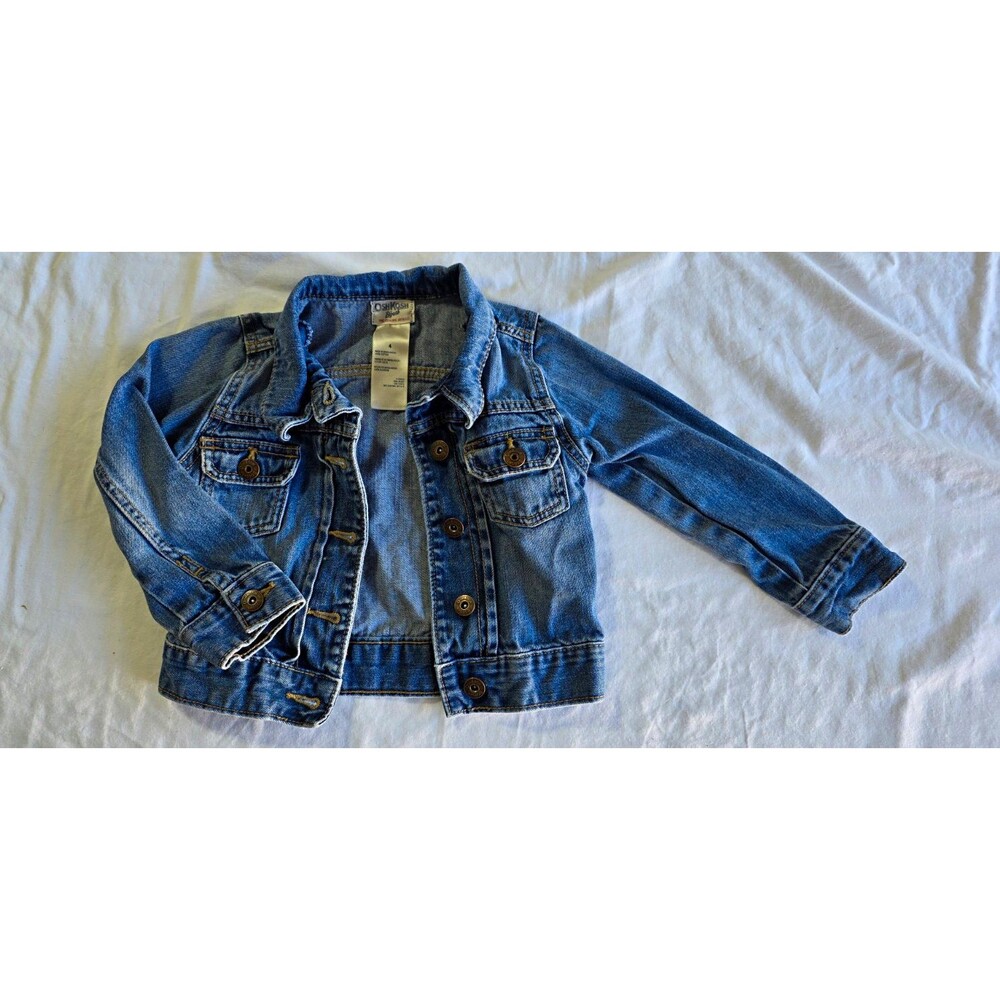 OshKosh B'gosh Kids Genuine Blue Denim Jacket 4T Button-Front Collared Pockets